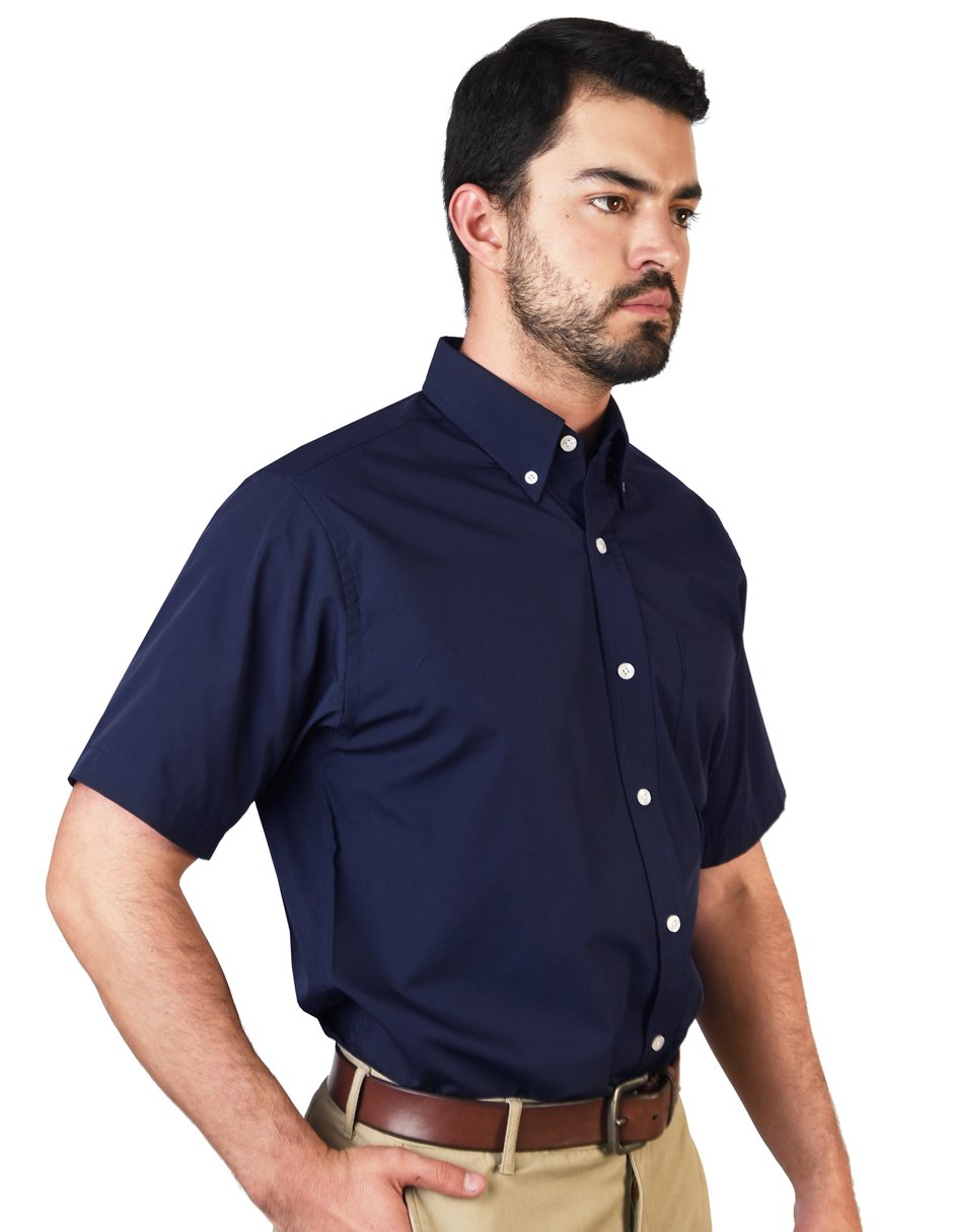 CAMISA MANGA CORTA POPELINA ELITE MARINO