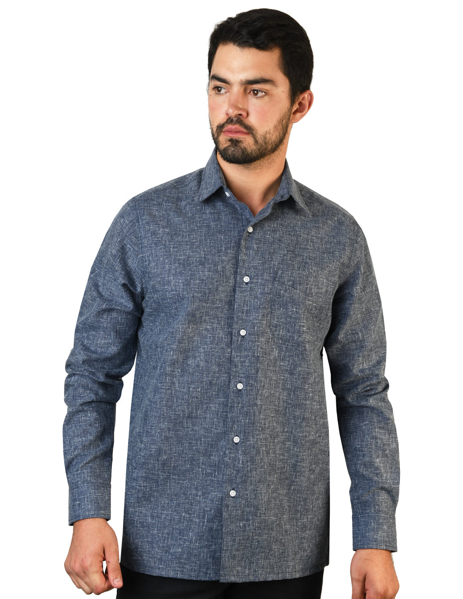 Camisa Lino Cozumel Marino
