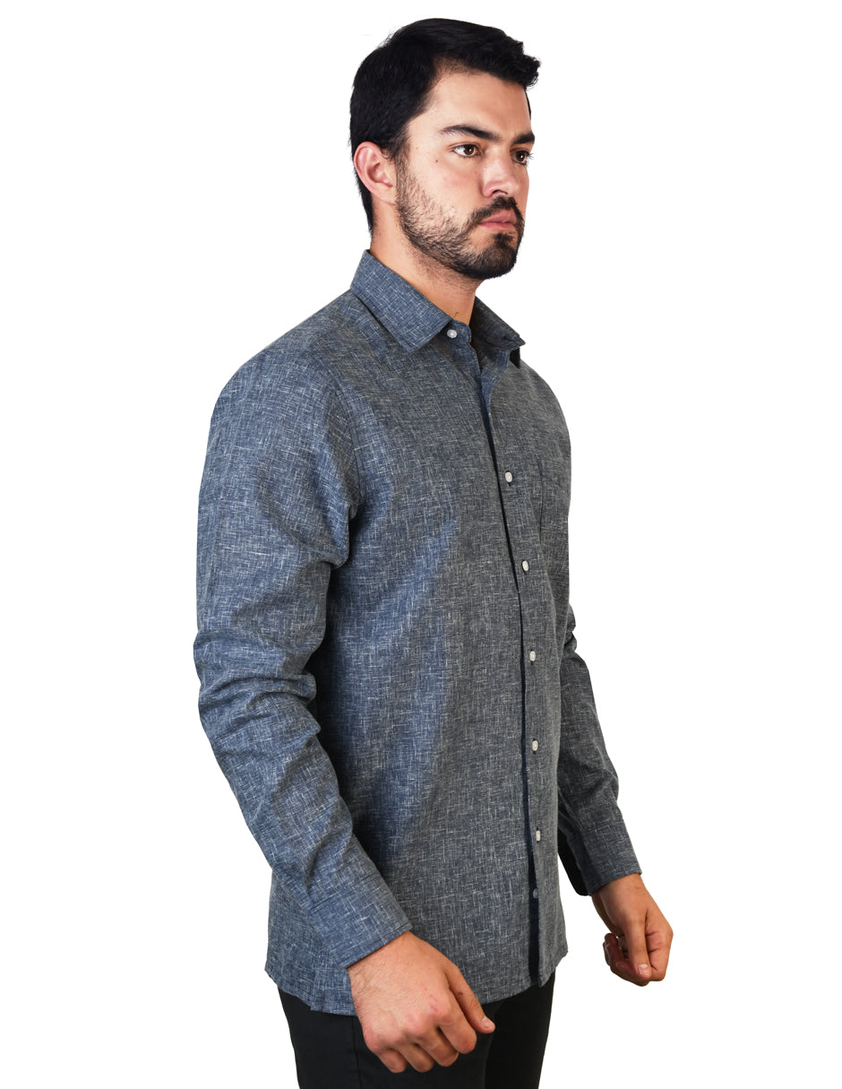 Camisa Lino Cozumel Marino