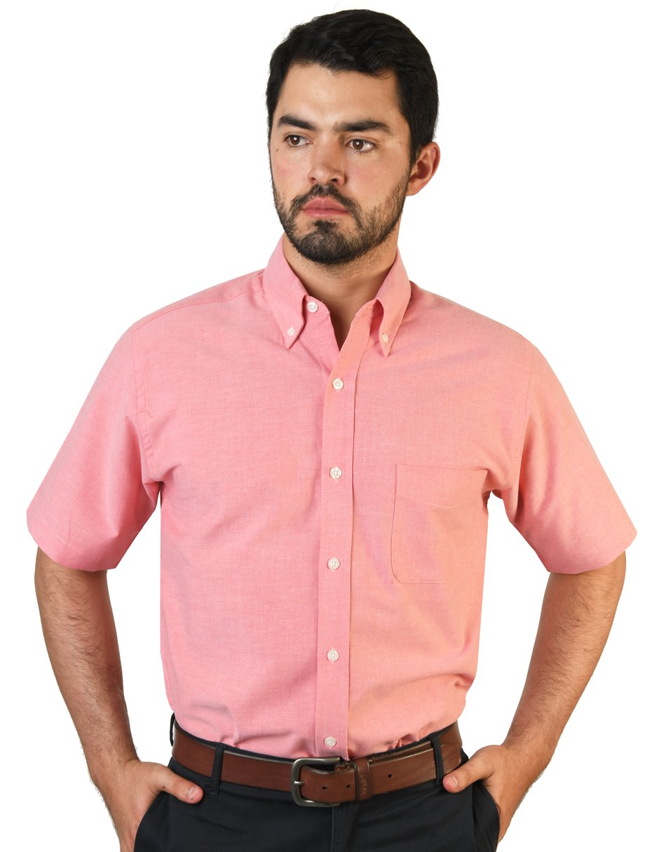 Camisas Cortas Camisas Color Coral Para Hombre Camisa De Hombre