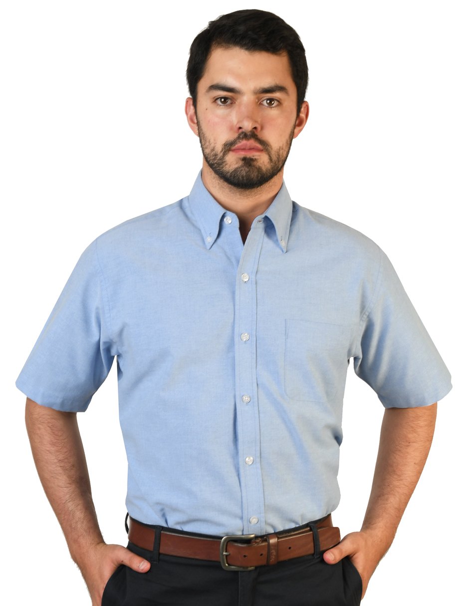 CAMISA MANGA CORTA OXFORD INGLES MARINO