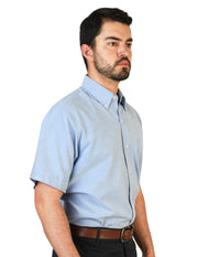 CAMISA MANGA CORTA OXFORD INGLES MARINO