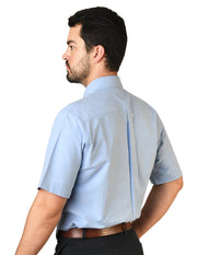 CAMISA MANGA CORTA OXFORD INGLES MARINO