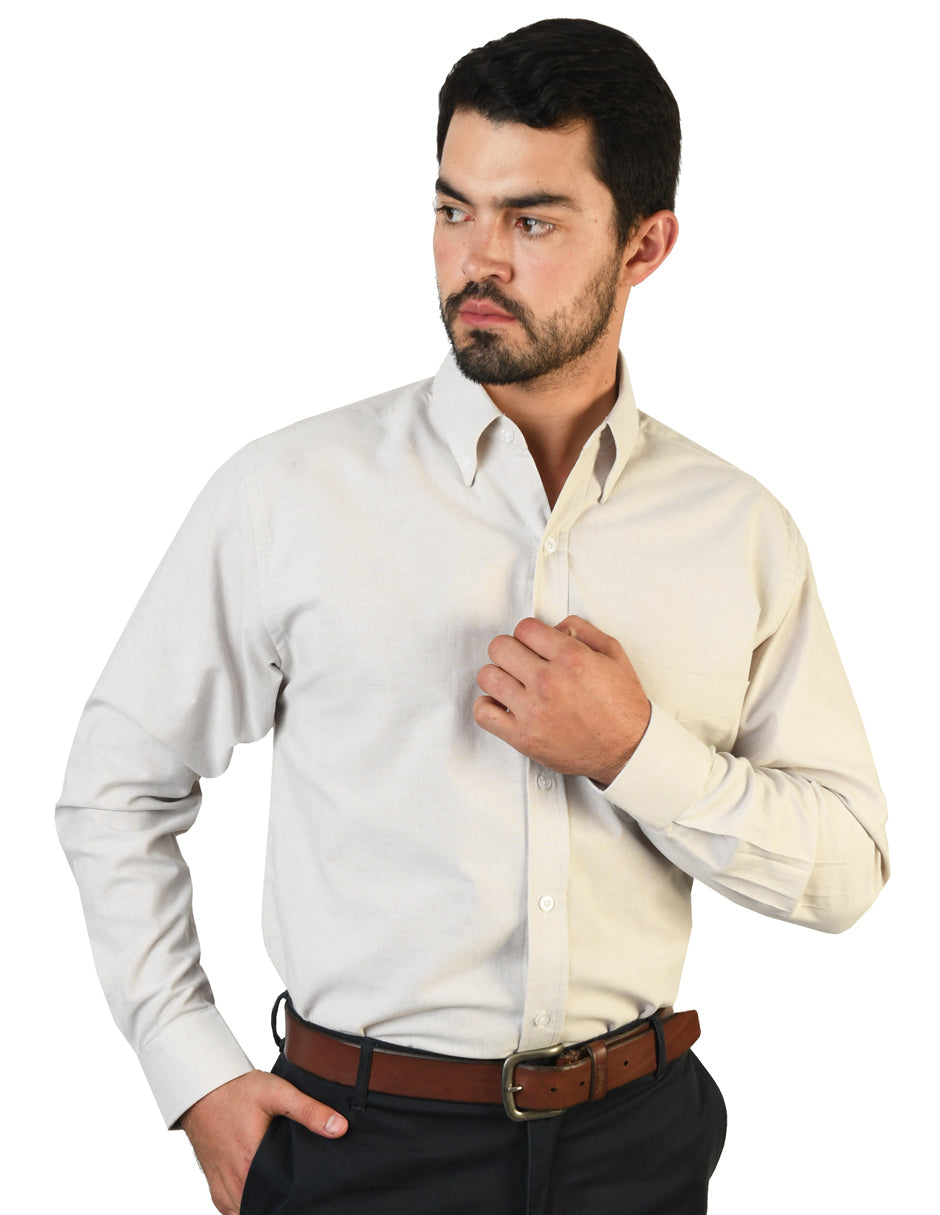 Camisa Oxford Ingles Beige