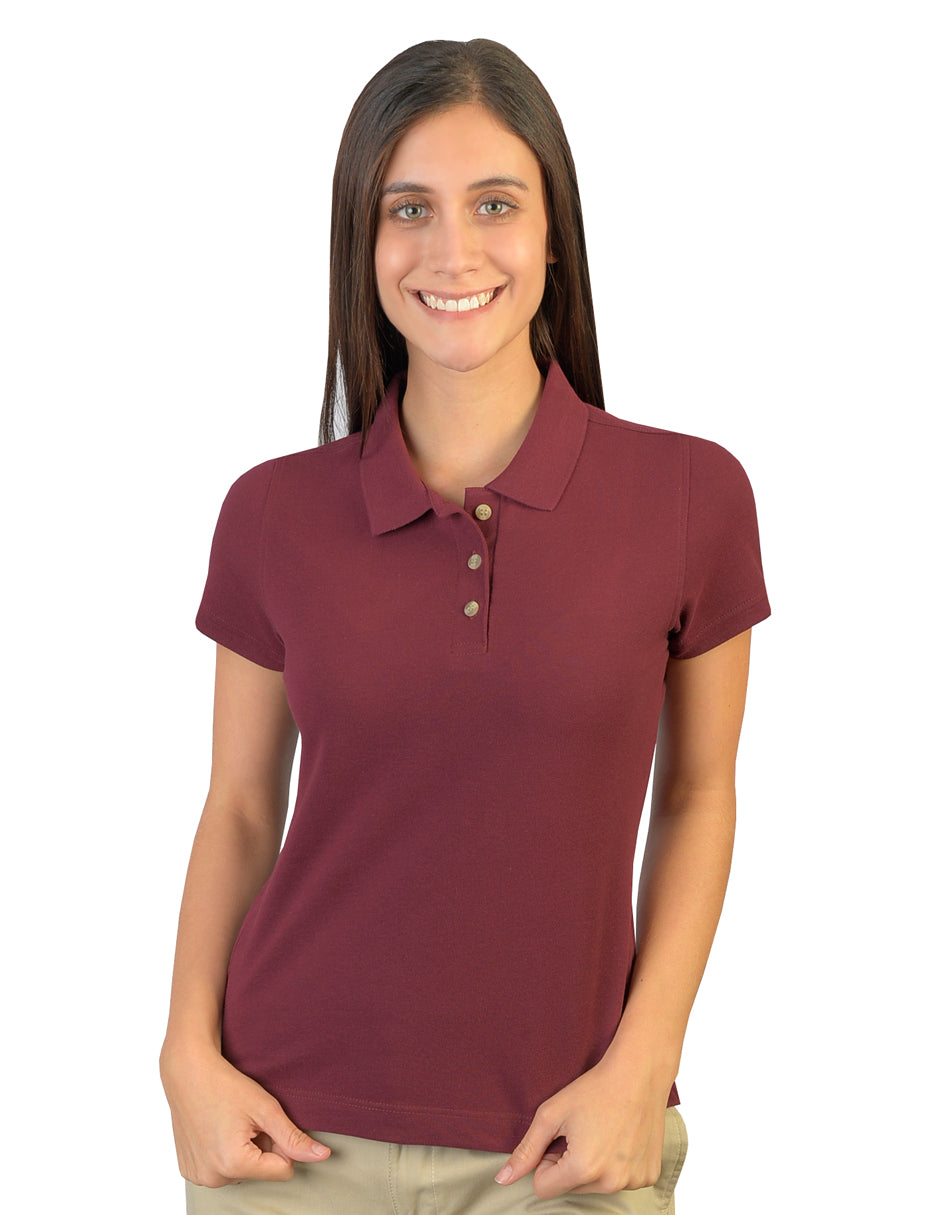 Playera Tipo Polo Mujer Vino Camisas Polo Dry Playera Tipo Polo