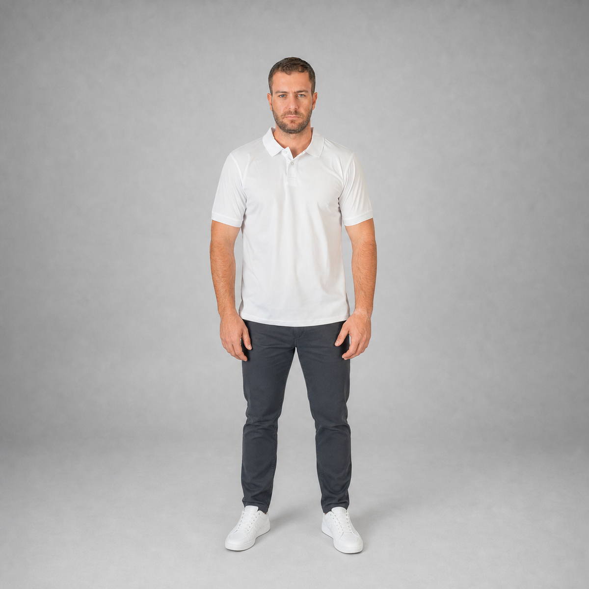 Polo Playera Polo Caballero Dry Fit Blanco A1770