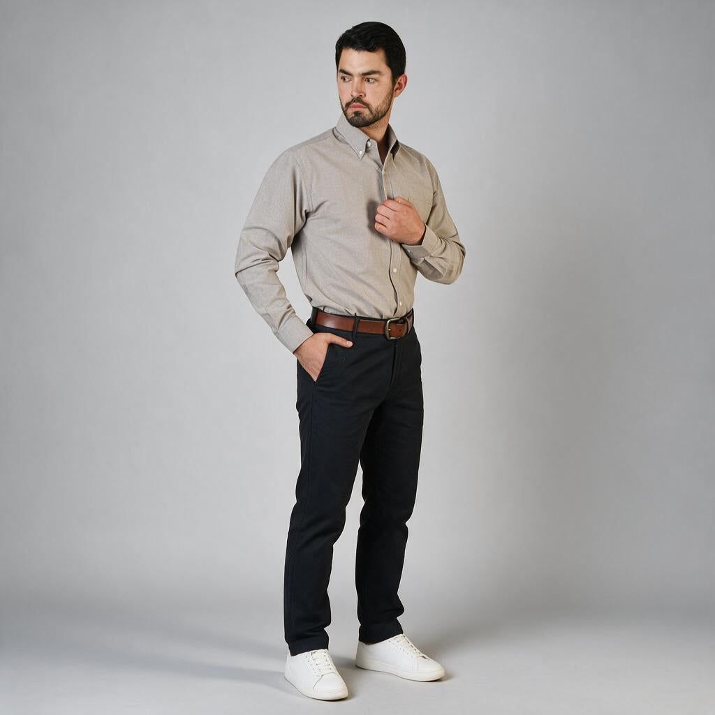 Camisa Oxford Ingles Negro A0205