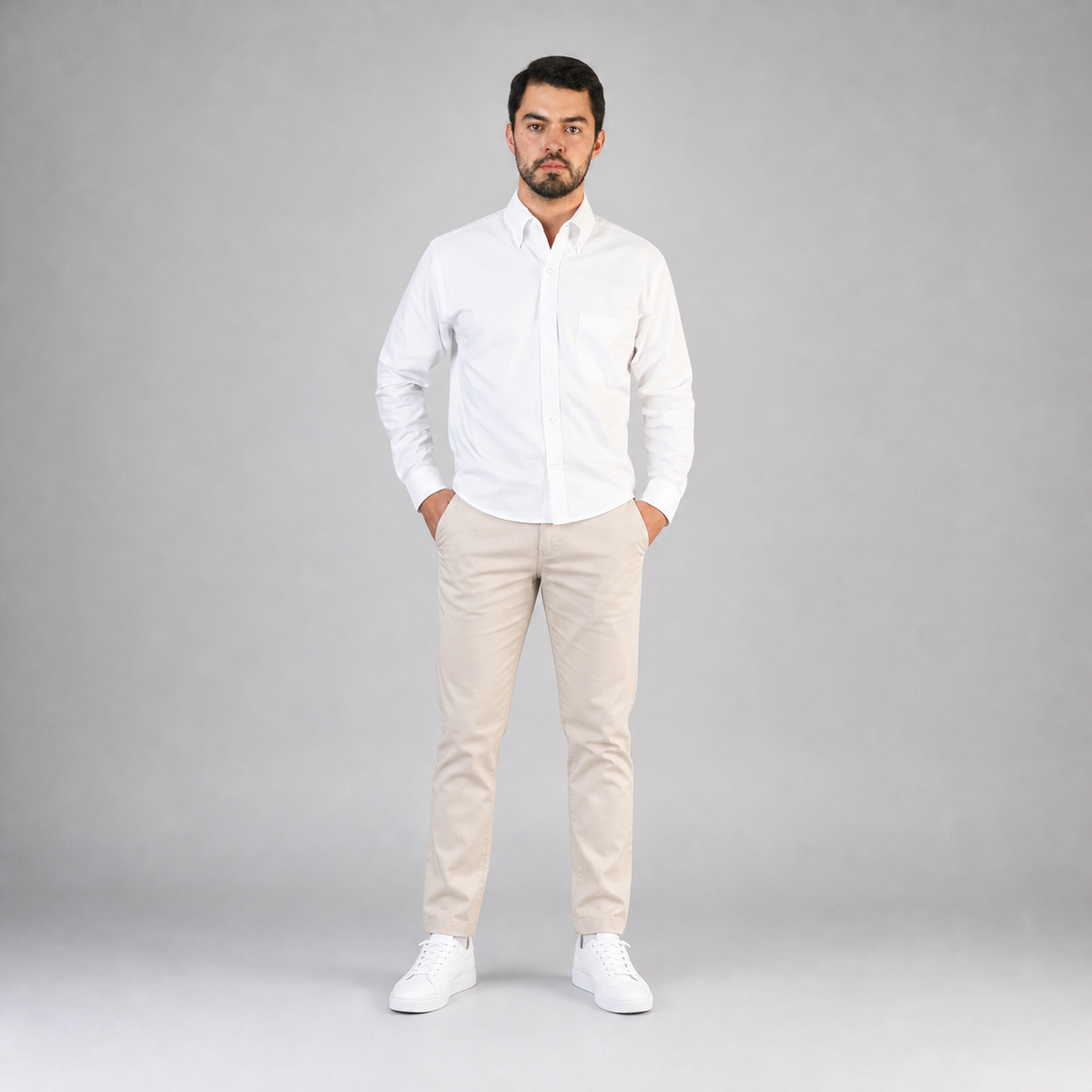 Camisa Oxford Blanco A0055