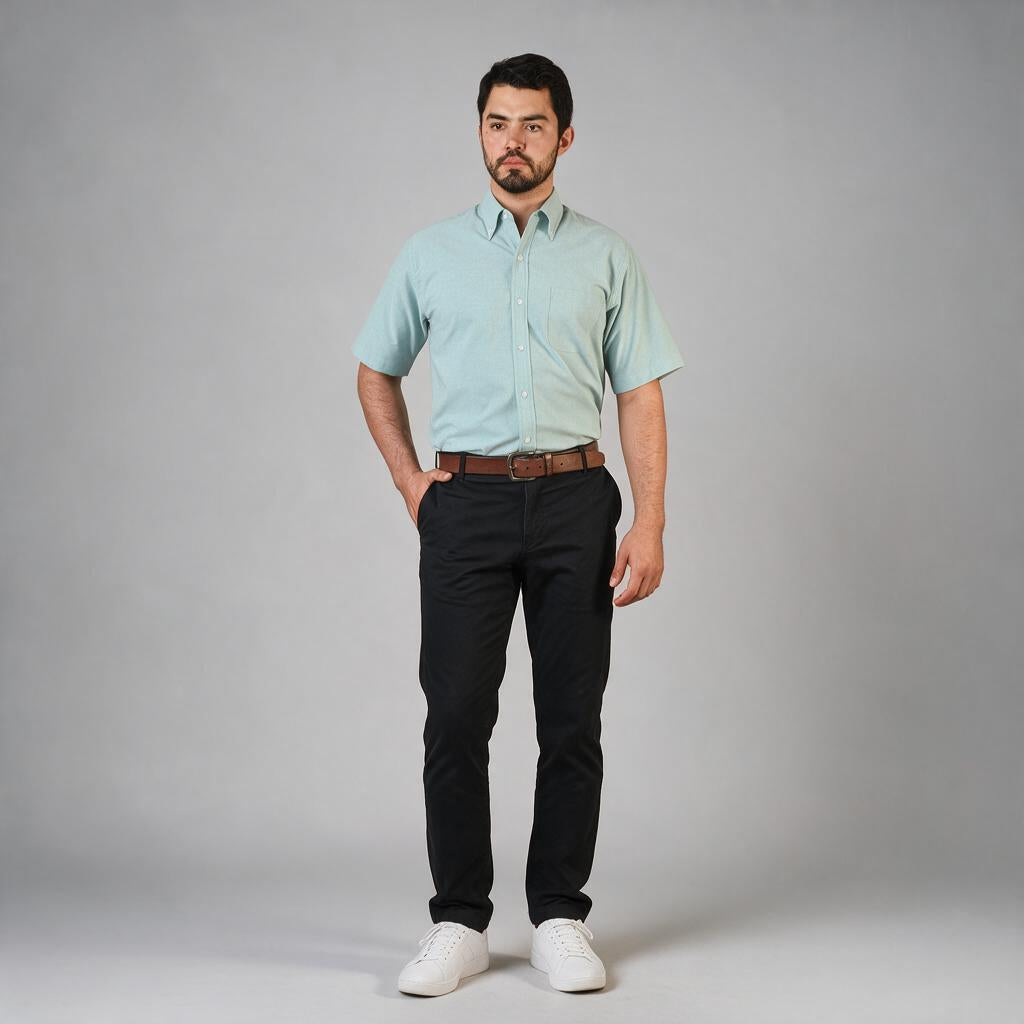 Camisa Oxford Ingles Verde A0200