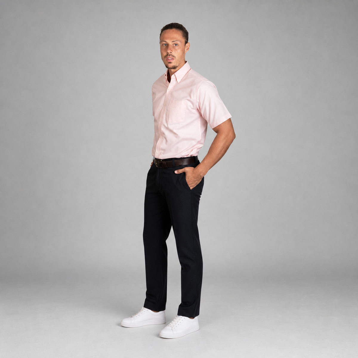 Camisa Oxford Italiano Rosa A0070