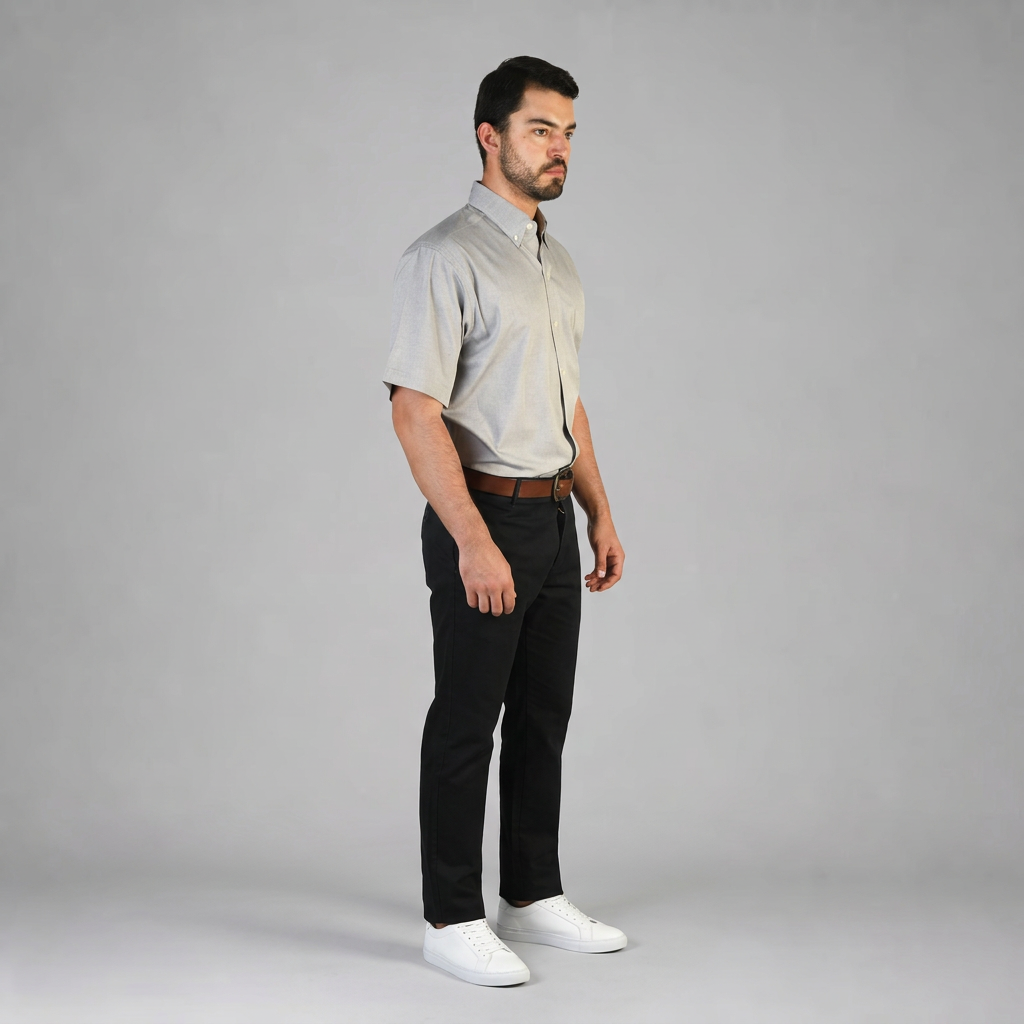 Camisa Oxford Pinpoint Negro A0060