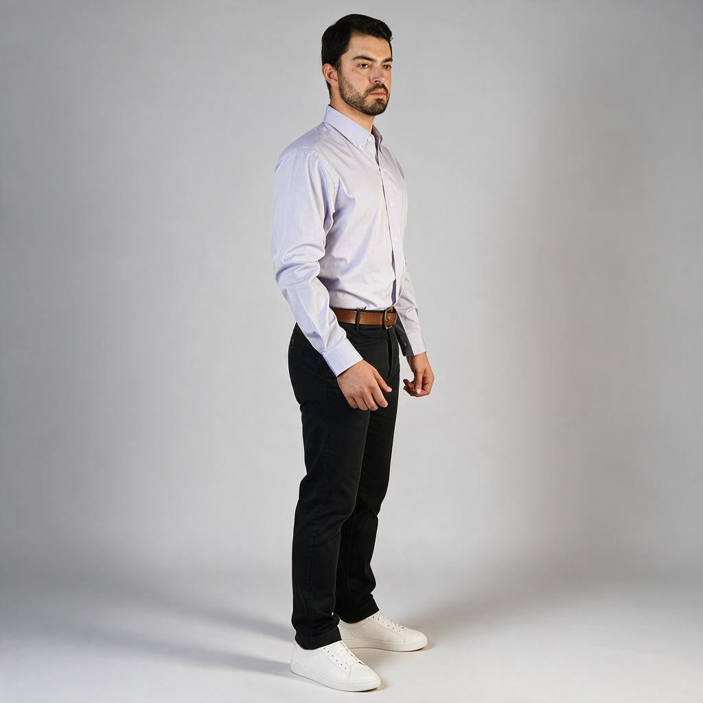 Camisa Oxford Pin Point Lila A0065
