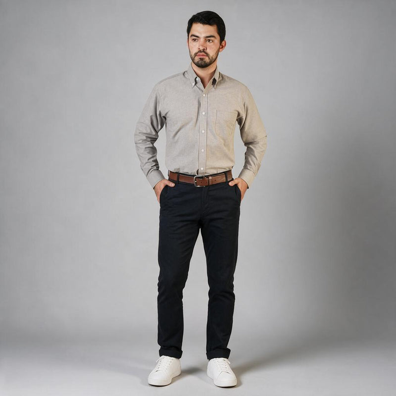 Camisa Oxford Ingles Negro A0205