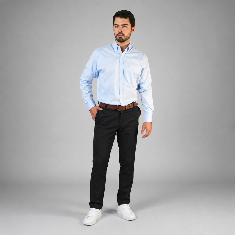 Camisa Oxford Pin Point Cielo A0065