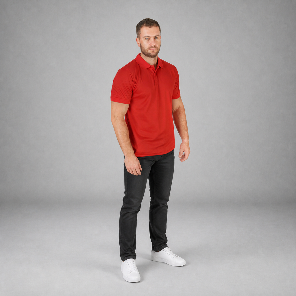 Polo Playera Polo Caballero Dry Fit Rojo A1770