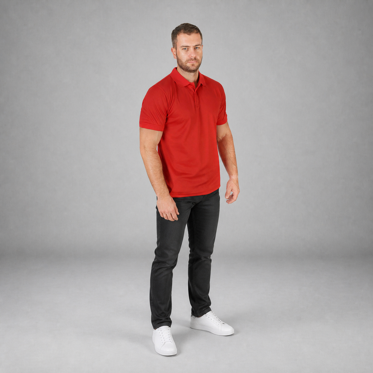Polo Playera Polo Caballero Dry Fit Rojo A1770