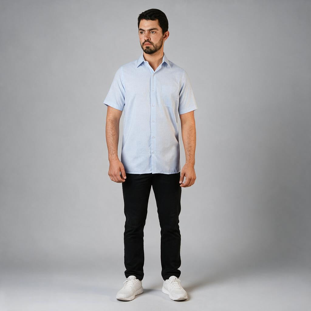 Camisa Lino Cancun Cielo A0160