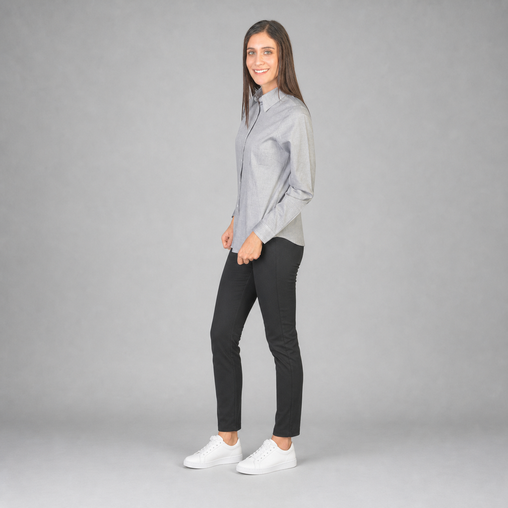 Blusa Oxford Pin Point Negro B0065