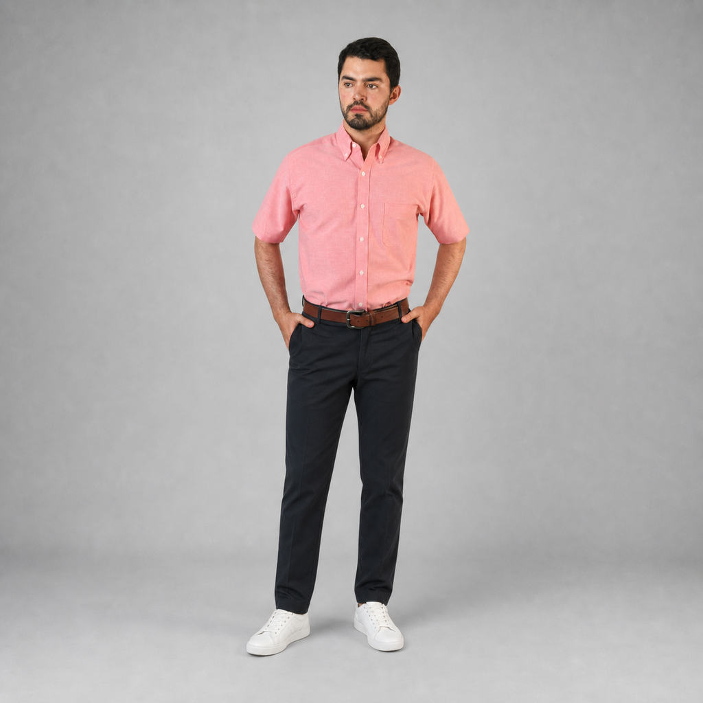 Camisa Oxford Ingles Coral A0200
