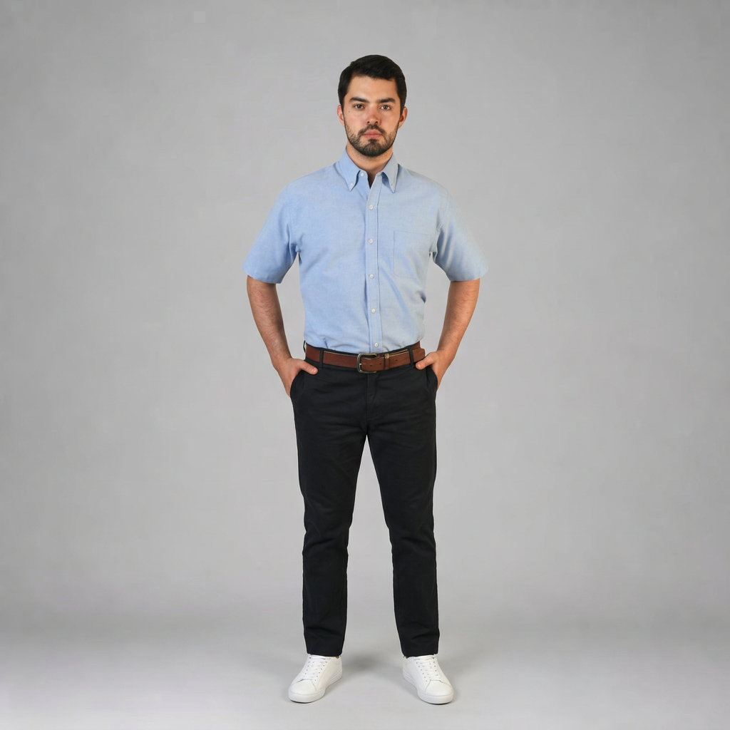Camisa Oxford Ingles Marino A0200