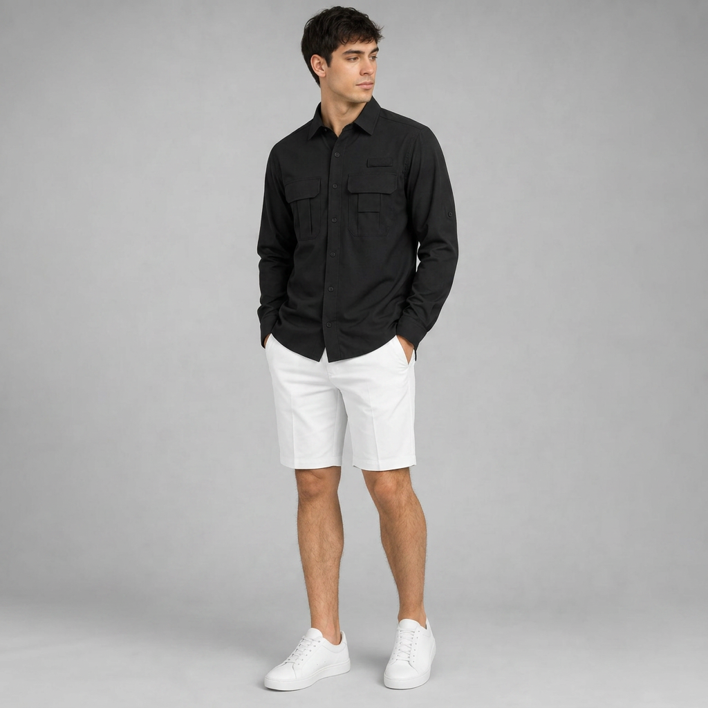 Bermuda Gabardina Blanco A0650