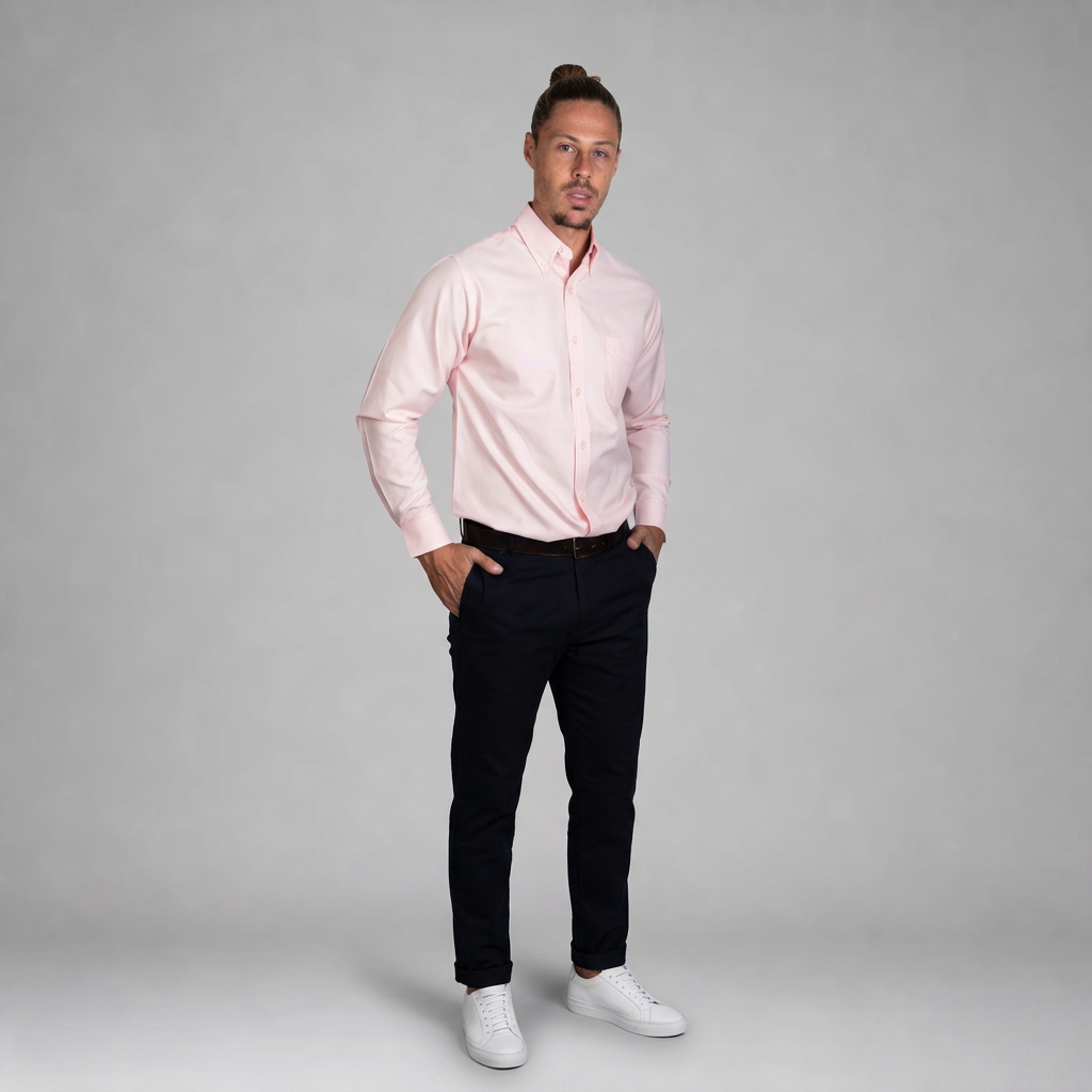 Camisa Oxford Italiano Rosa A0075