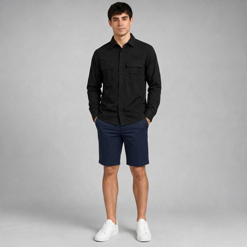 Bermuda Gabardina Marino A0650