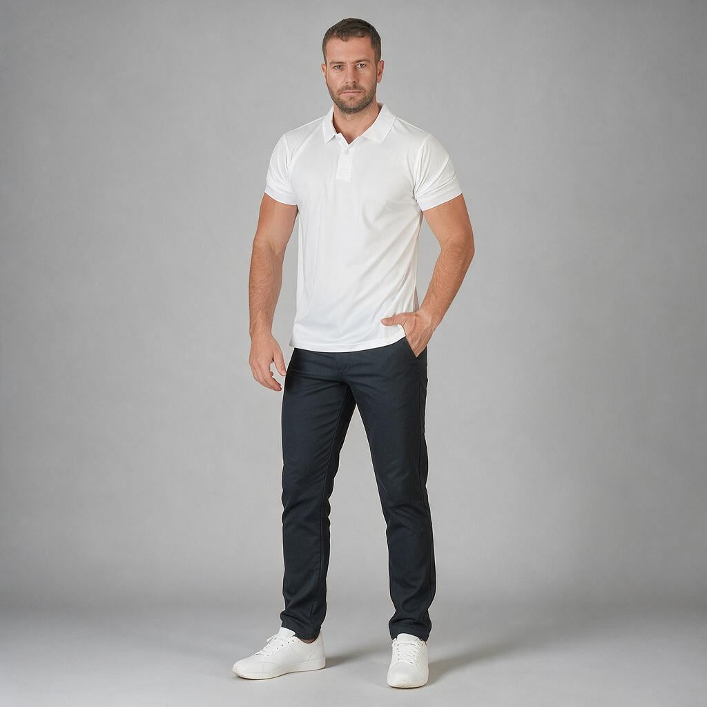 Polo Playera Polo Caballero Dry Fit Blanco A1770