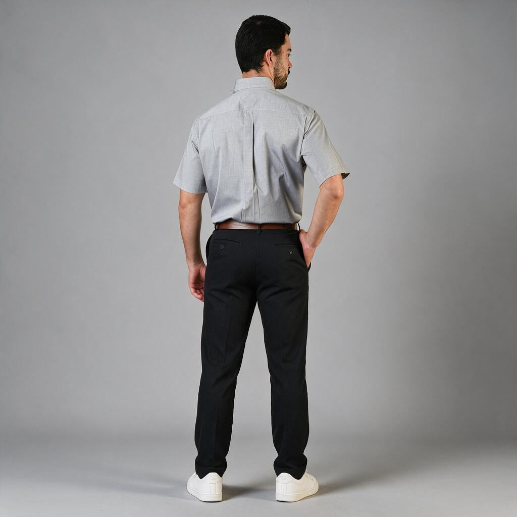 Camisa Oxford Pinpoint Negro A0060