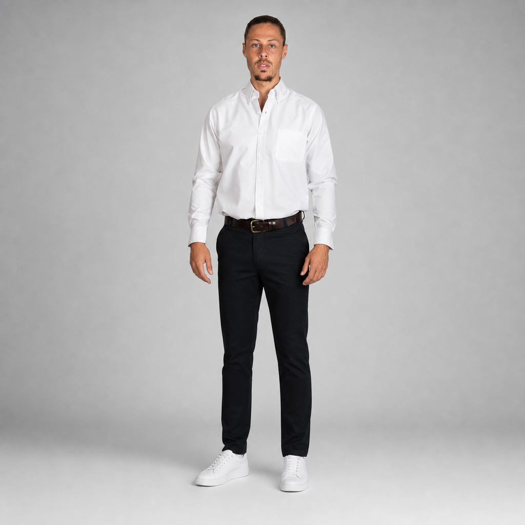 Camisa Oxford Italiano Blanco A0075
