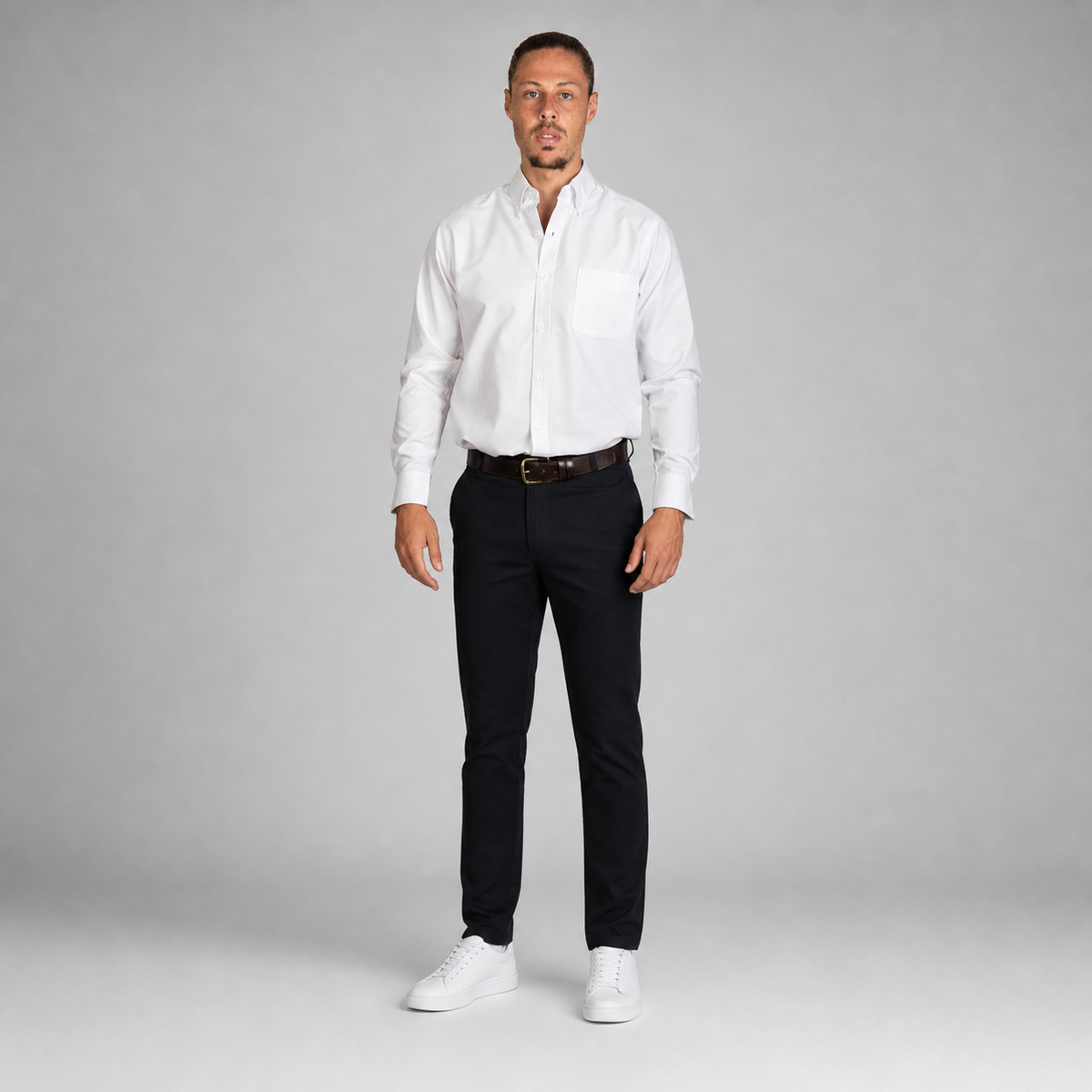 Camisa Oxford Italiano Blanco A0075