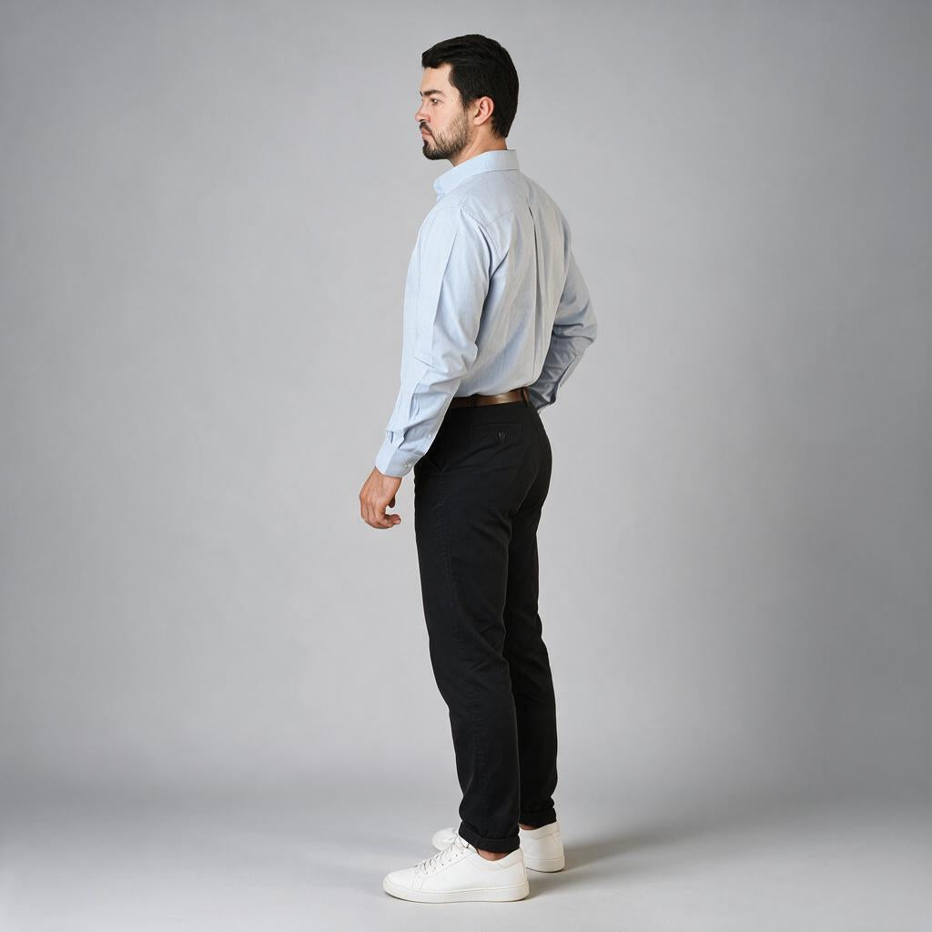 Camisa Oxford Ingles Marino A0205