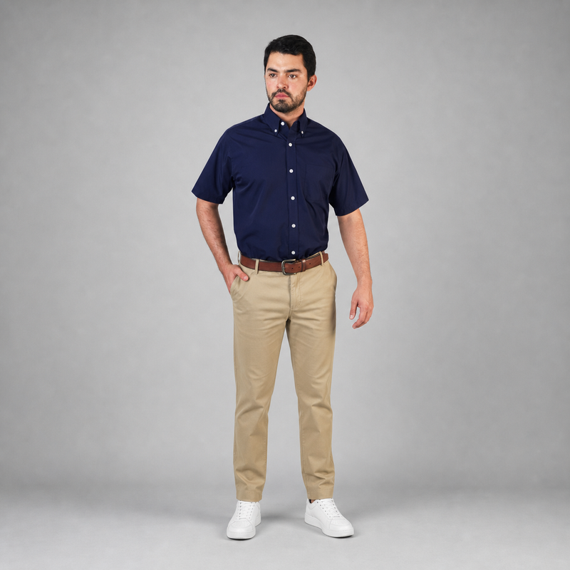 Camisa Popelina Elite Marino A0030