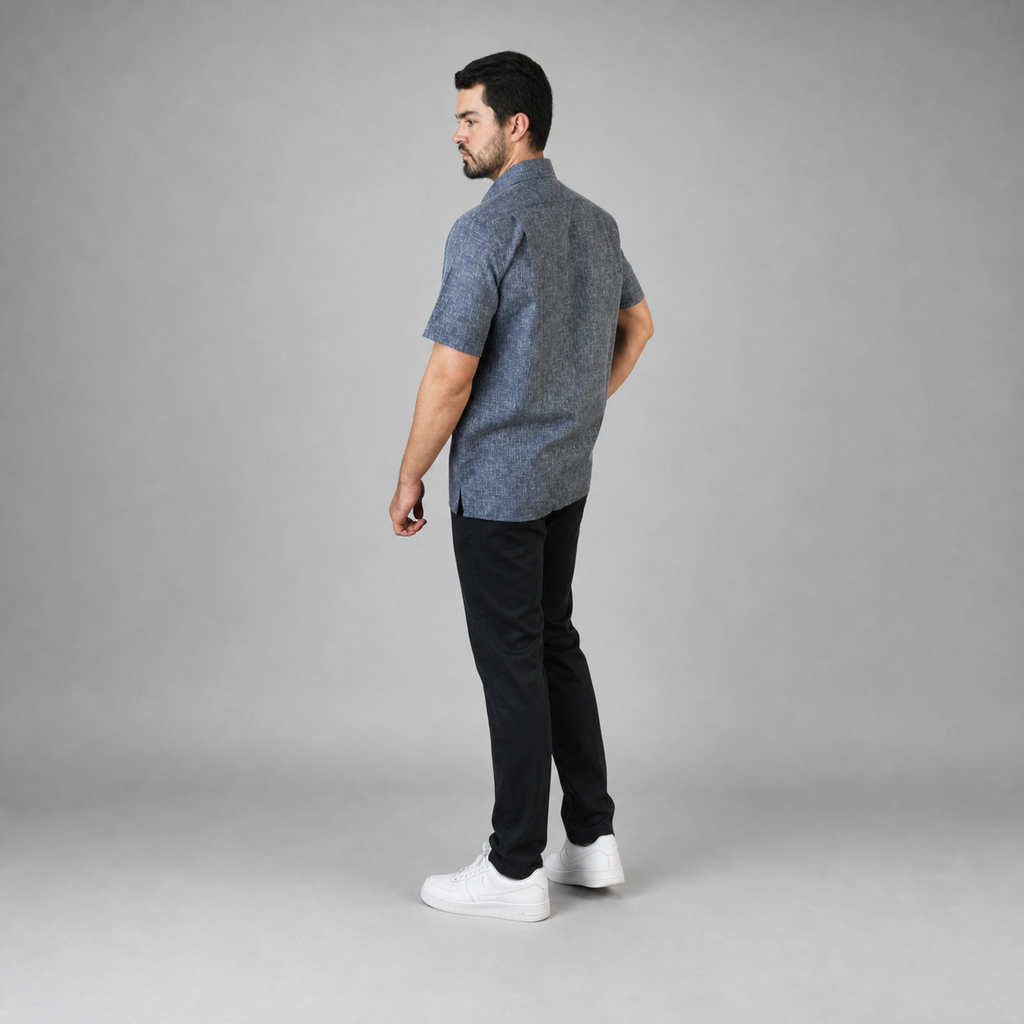Camisa Lino Uniforme Marino A0170