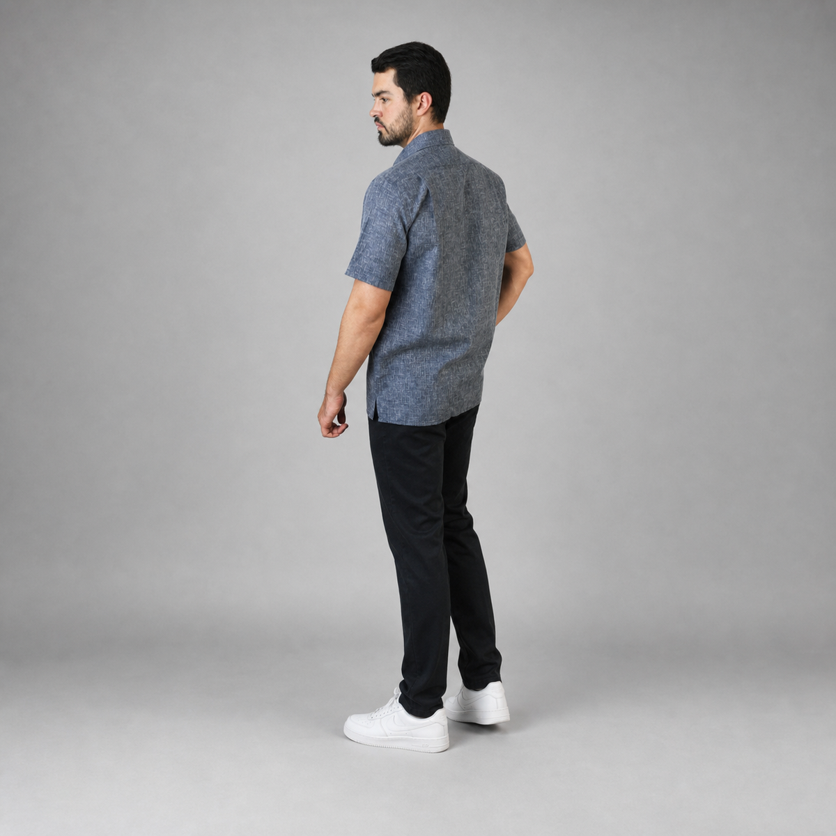 Camisa Lino Uniforme Marino A0170