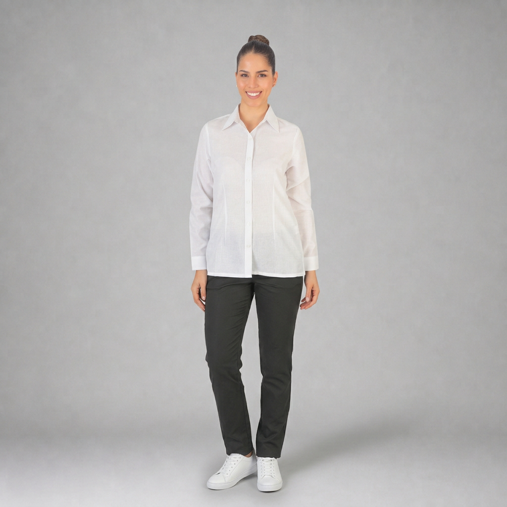 Blusa Lino Uniforme Blanco B0175