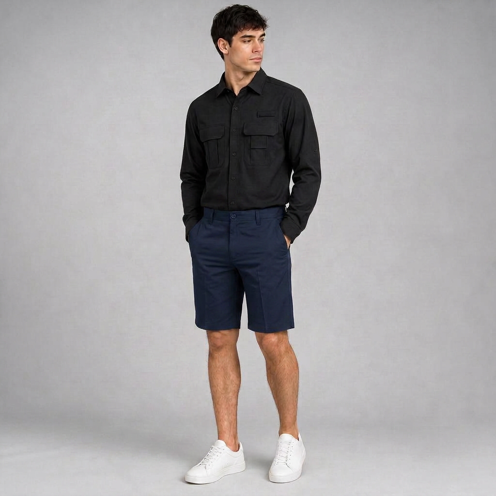 Bermuda Gabardina Marino A0650