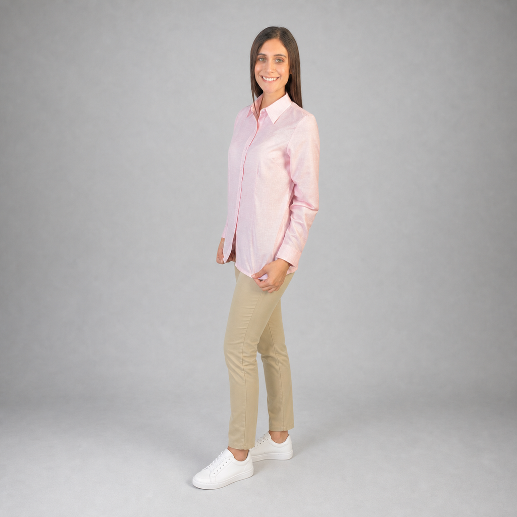 Blusa Lino Cancun Coral B0165