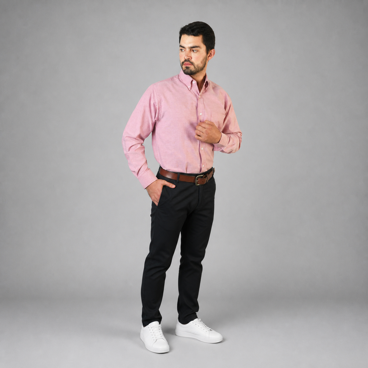 Camisa Oxford Ingles Ladrillo A0205