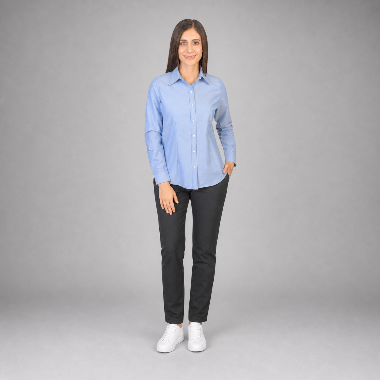 Blusa Oxford Ingles Marino B0205