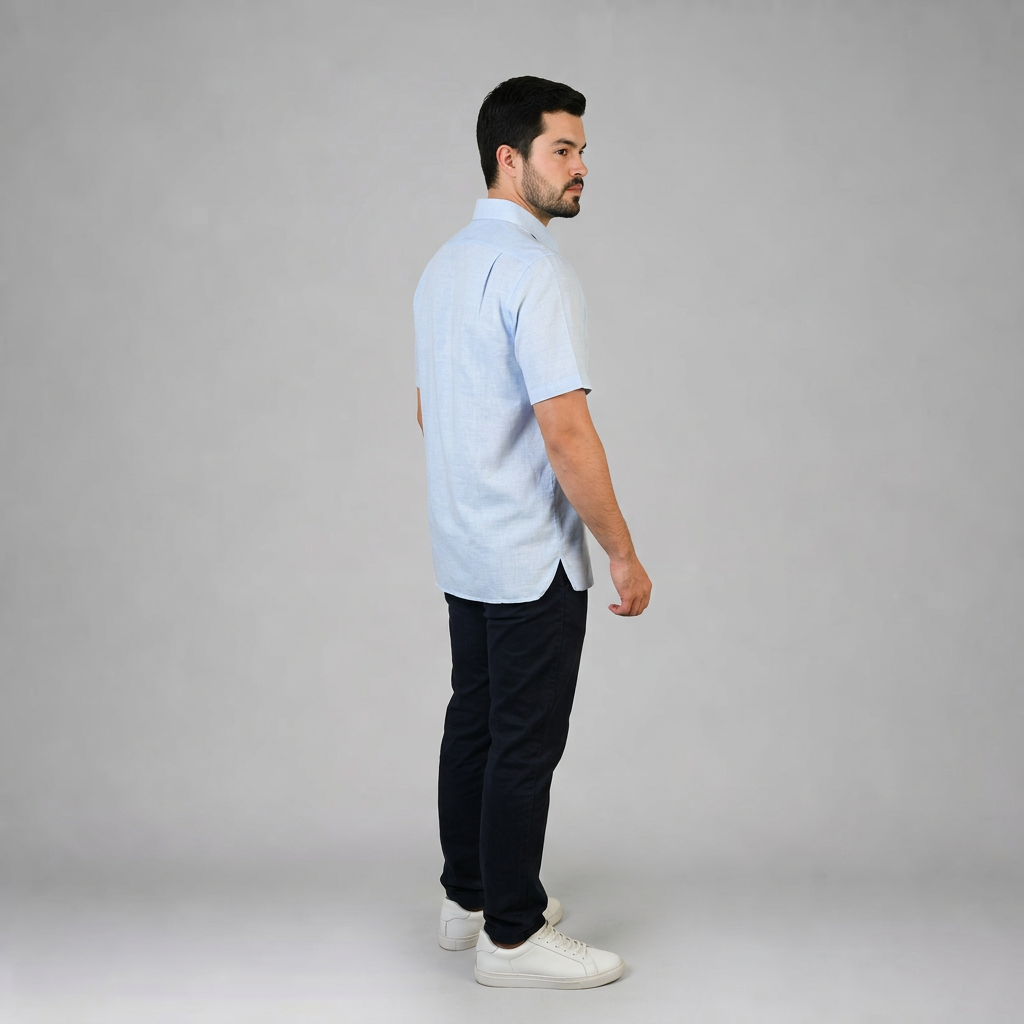 Camisa Lino Cancun Cielo A0160