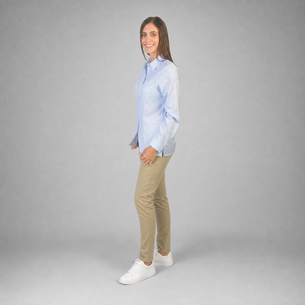 Blusa Lino Cancun Cielo B0165