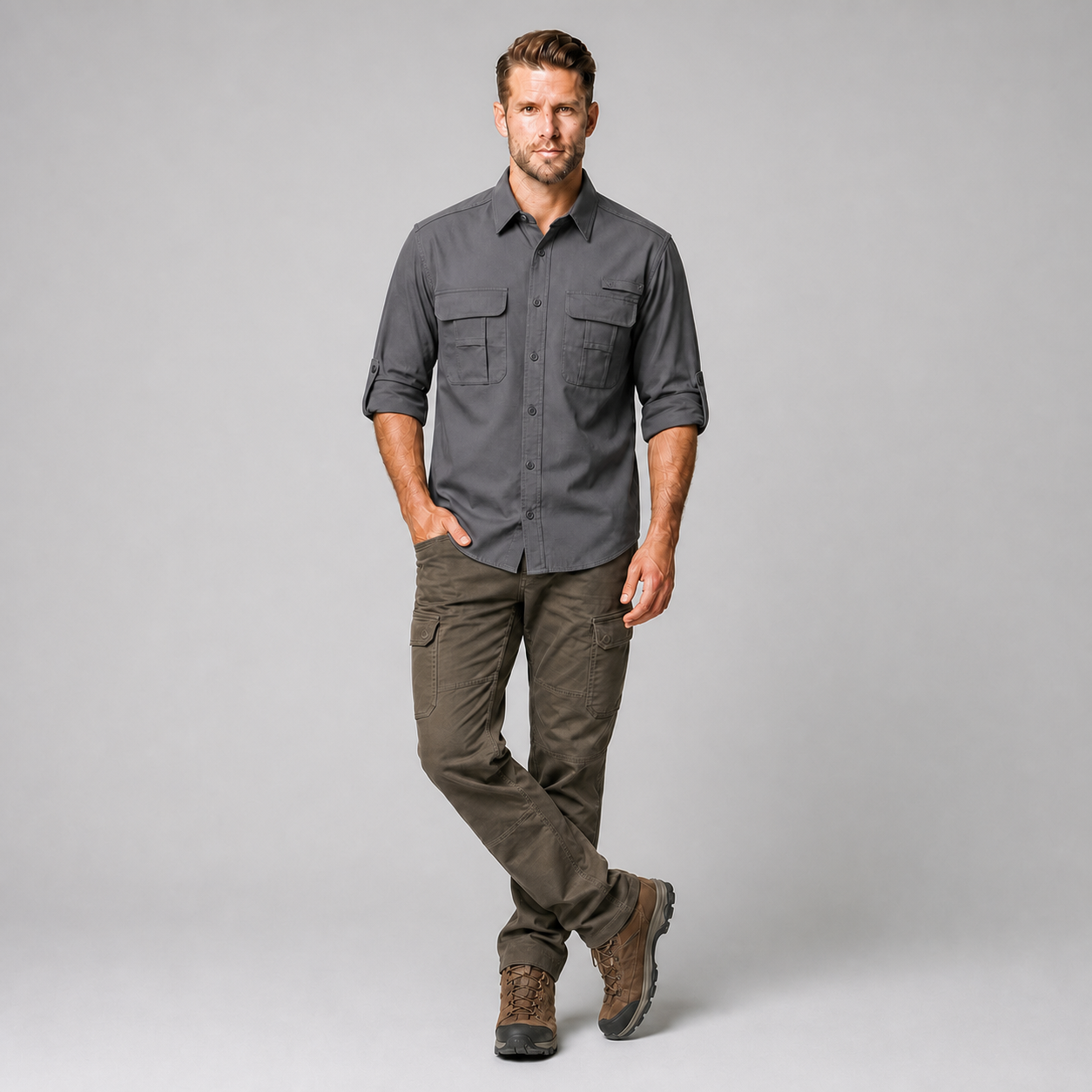 Camisa Outdoors explore Gris A2695