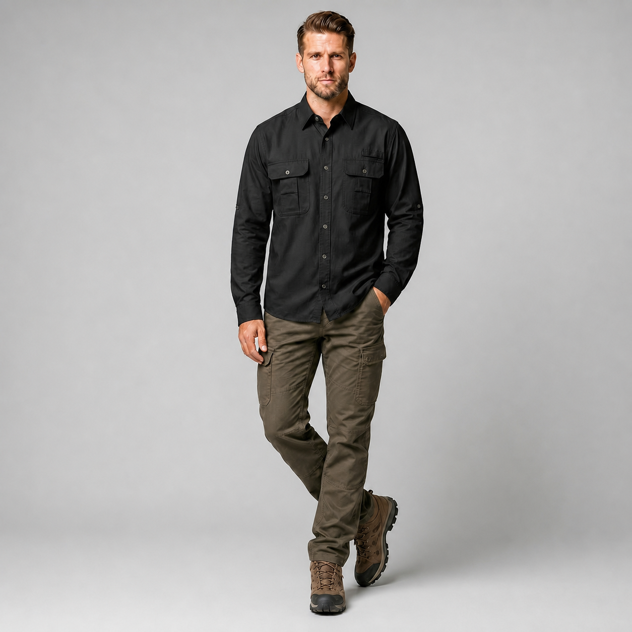 Camisa Outdoors explore Negro A2695