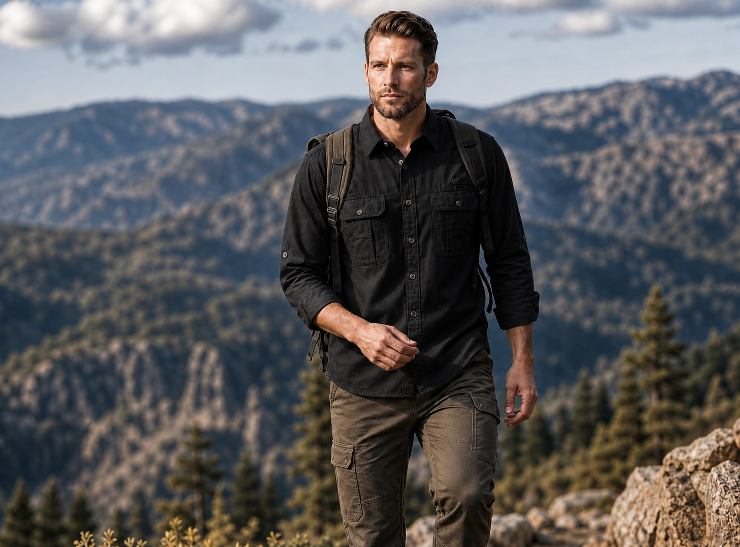 Camisa Outdoors explore Negro A2695