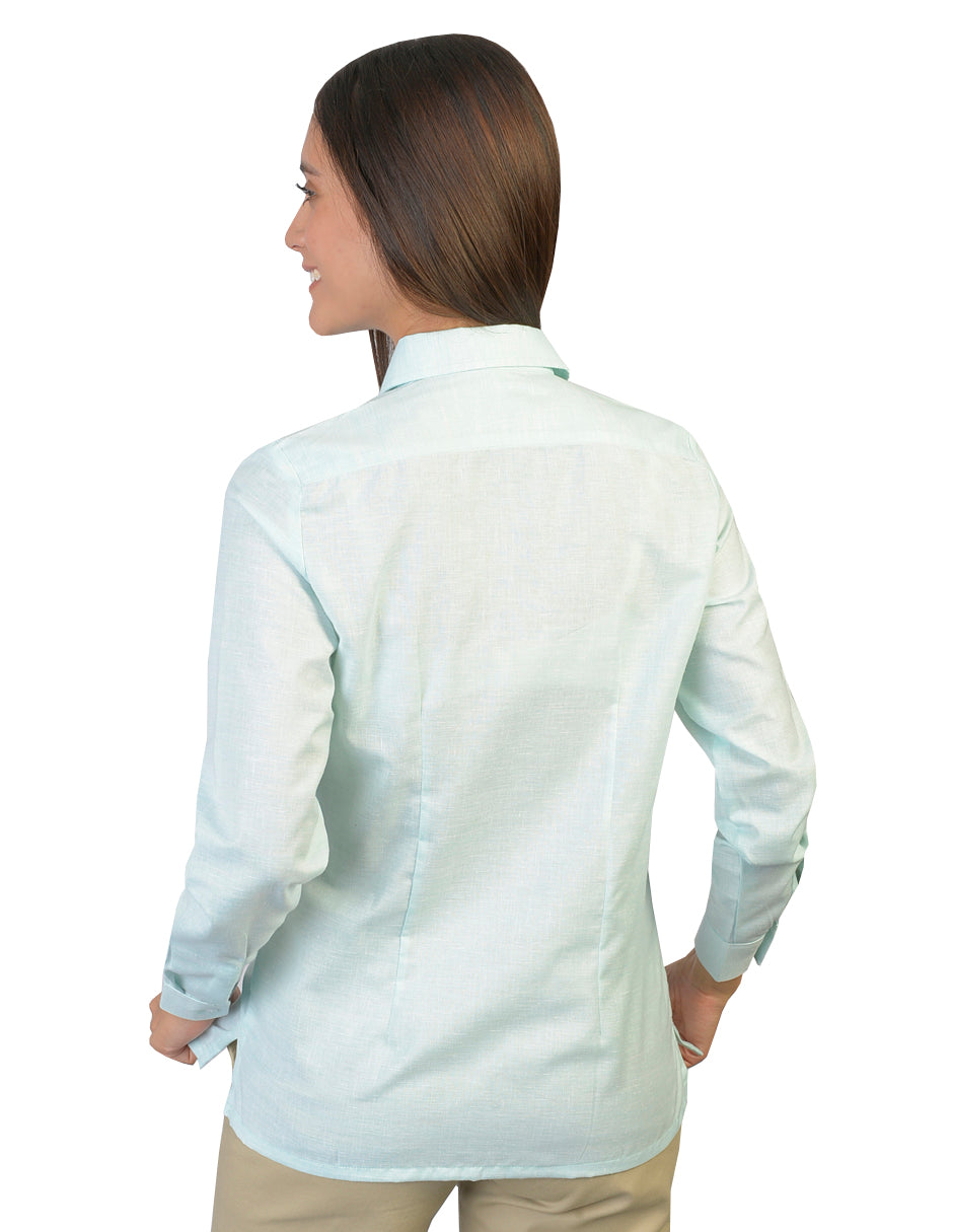 Blusa Lino Cancun Turquesa B0165