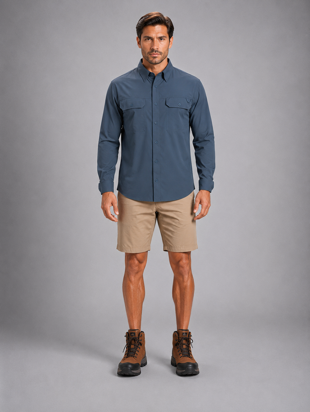 Camisa Outdoors Cool Max Plomo A2065