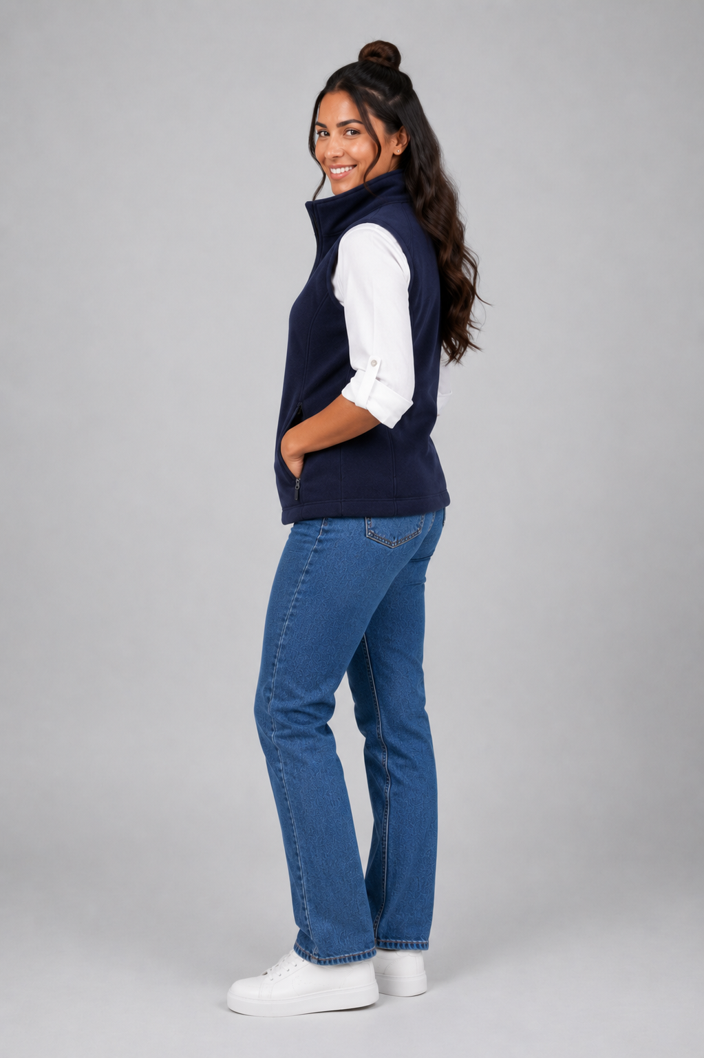 Chaleco Polar Fleece Dama Marino B2070