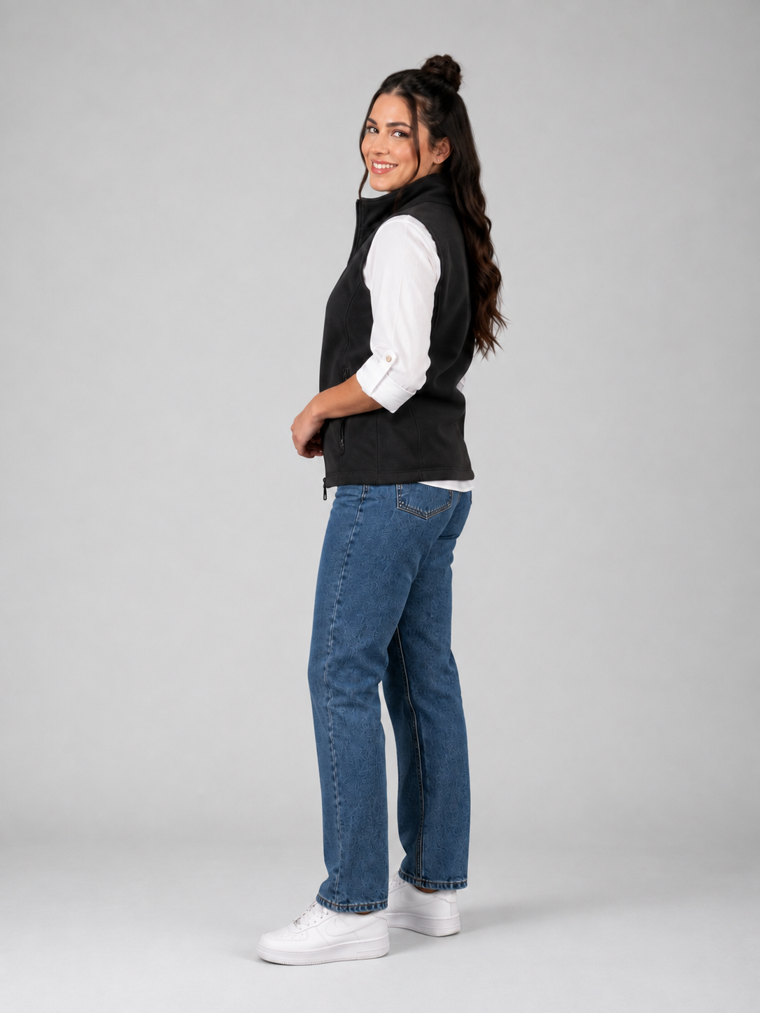 Chaleco Polar Fleece Dama Negro B2070