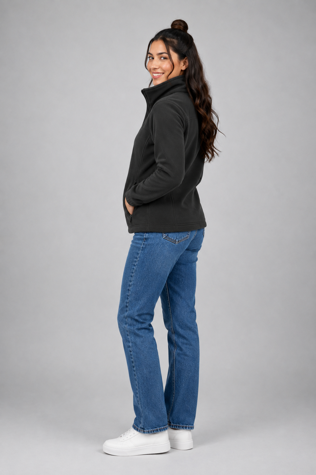 Chamarra Polar Fleece Negro B2075